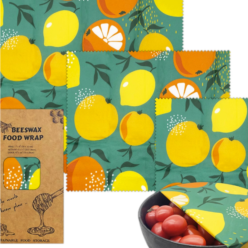Beeswax Wrap Reusable - 3PC/SET Environmental Organic Cotton Wax Cloth