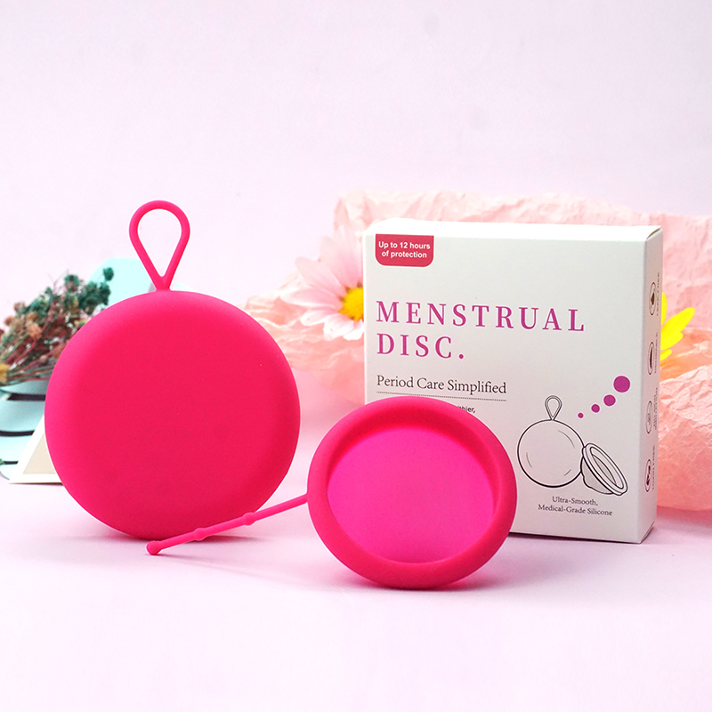Menstrual Cup Silicone - Female Menstrual Disc With Cord Reusable