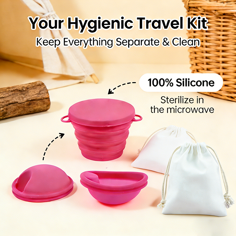 Menstrual Cup Silicone - Menstrual Collector Kit With Sterilizer Female