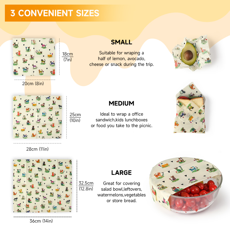 6 Packs (2S. 2M, 2L) Reusable  - Beeswax Wrap Reusable review and price
